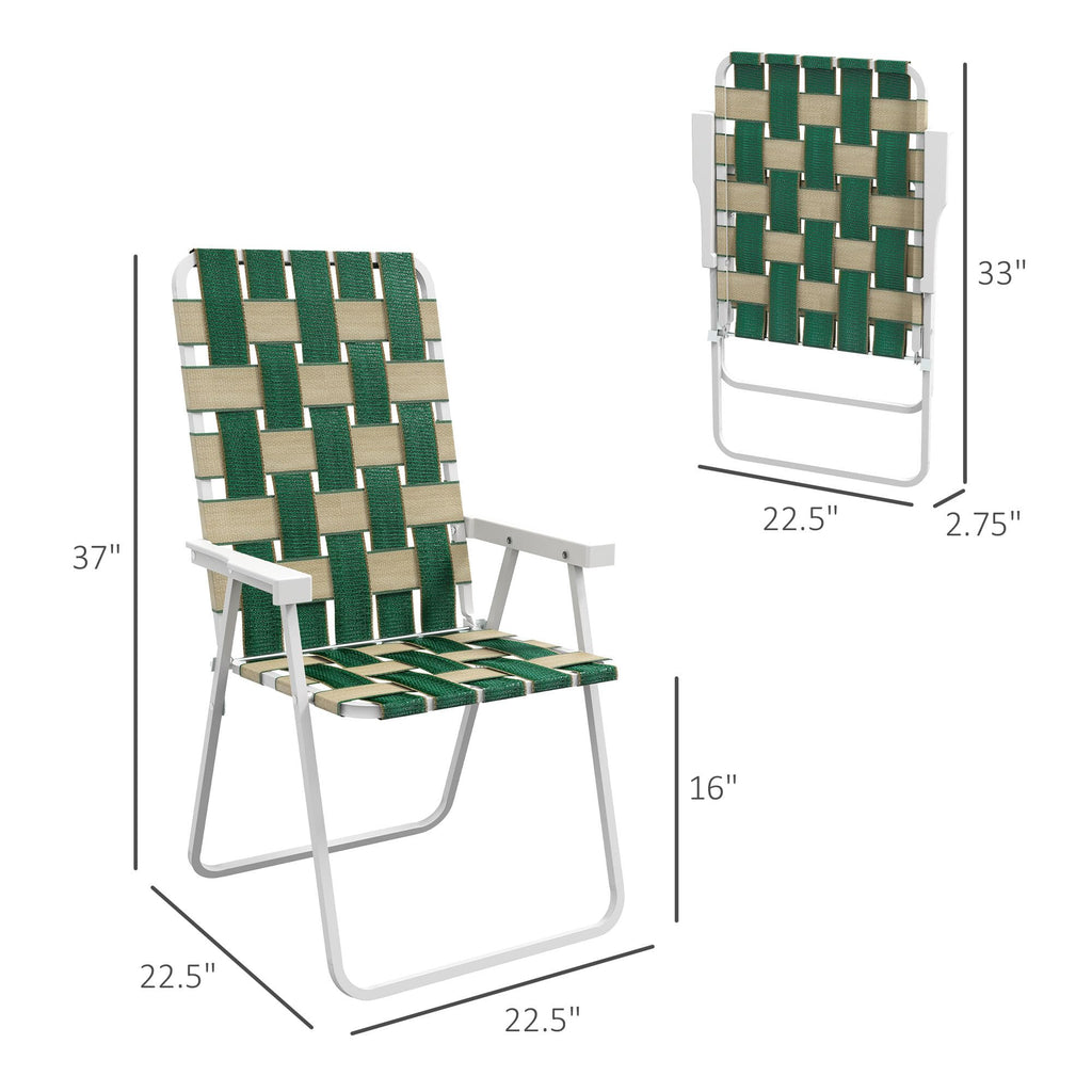 Folding Lawn Chairs Set of 2 with Armrests E480