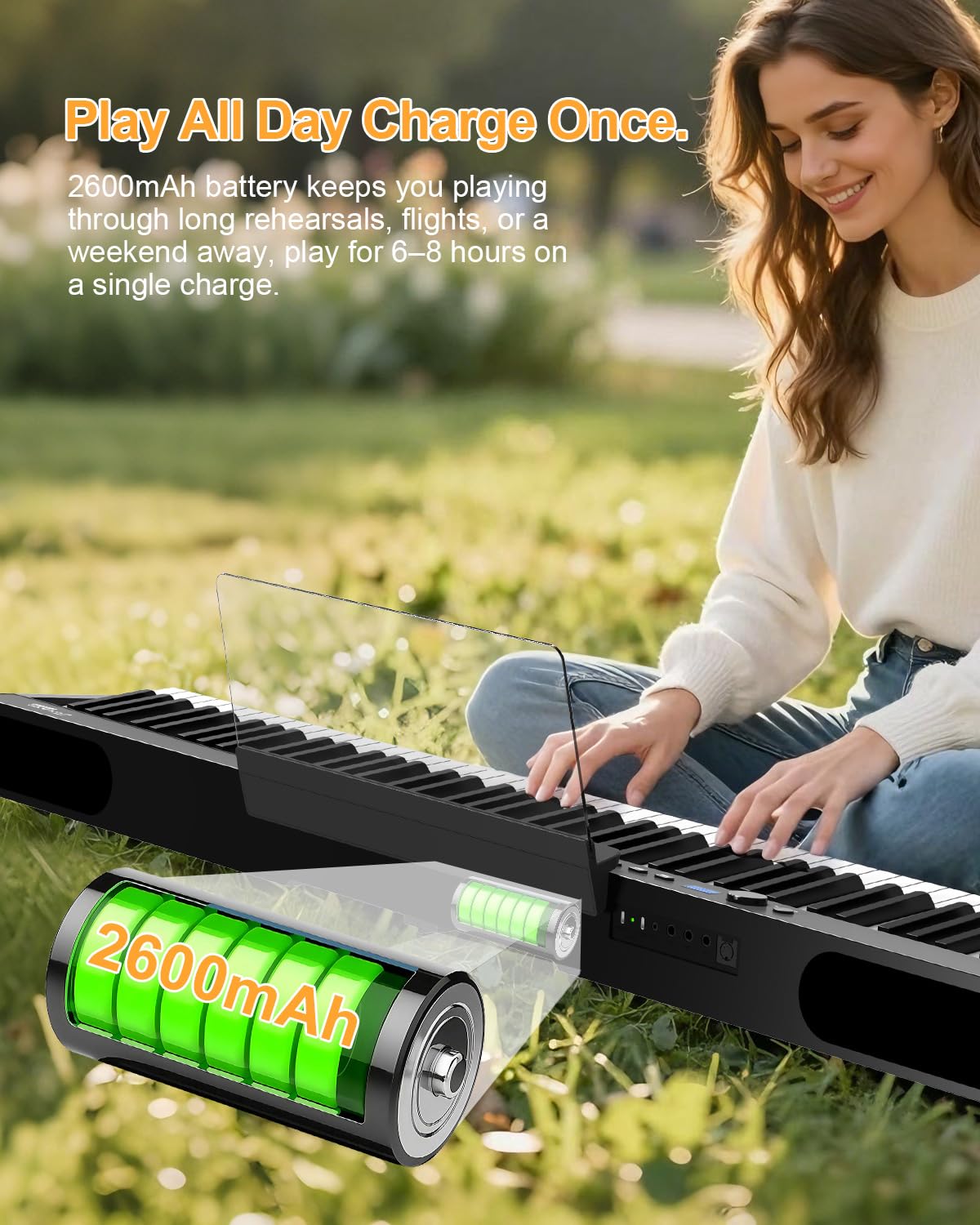 88 Key Weighted Folding Digital Piano with Gig Bag and Sustain Pedal N5104
