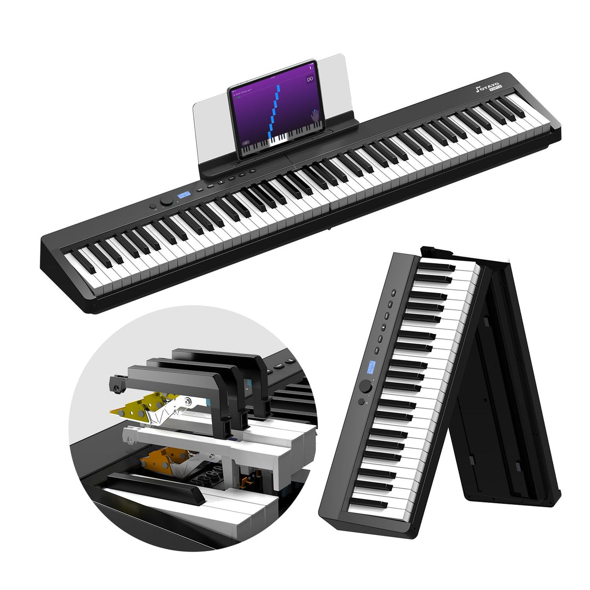 88 Key Weighted Folding Digital Piano with Gig Bag and Sustain Pedal N5104