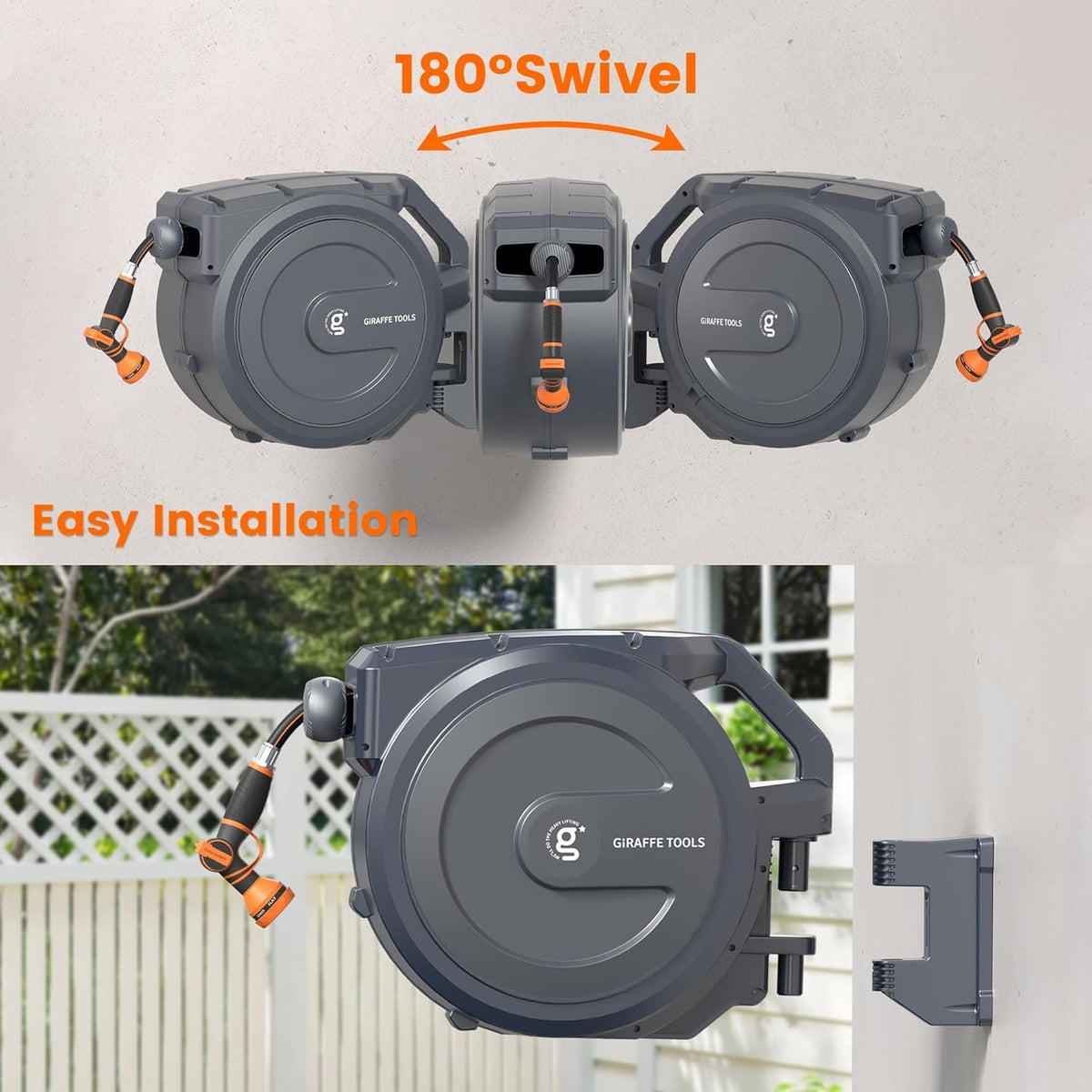 Retractable Garden Hose Reel 1/2" 100FT W659