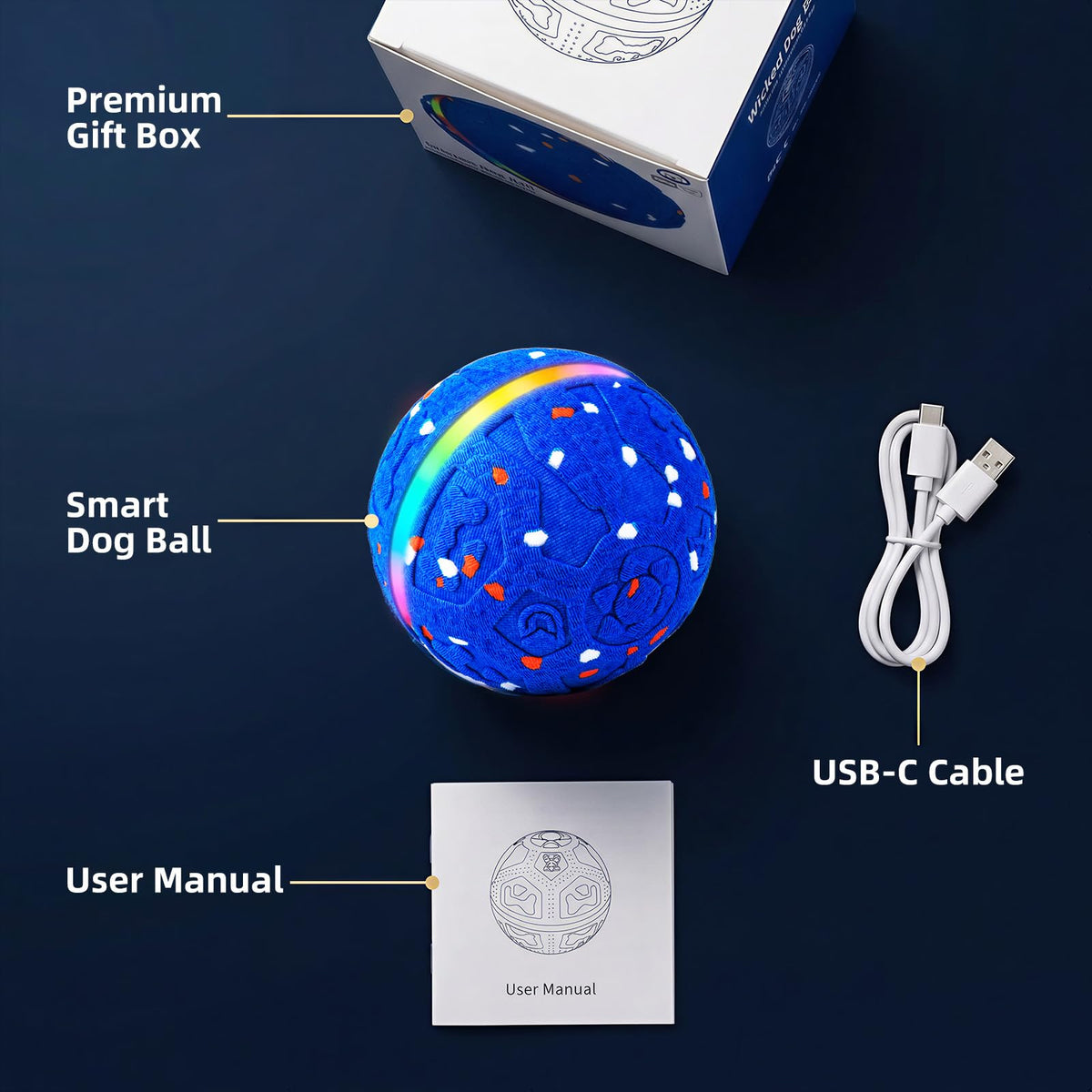 Interactive Dog Ball Toy 3 Modes S412410