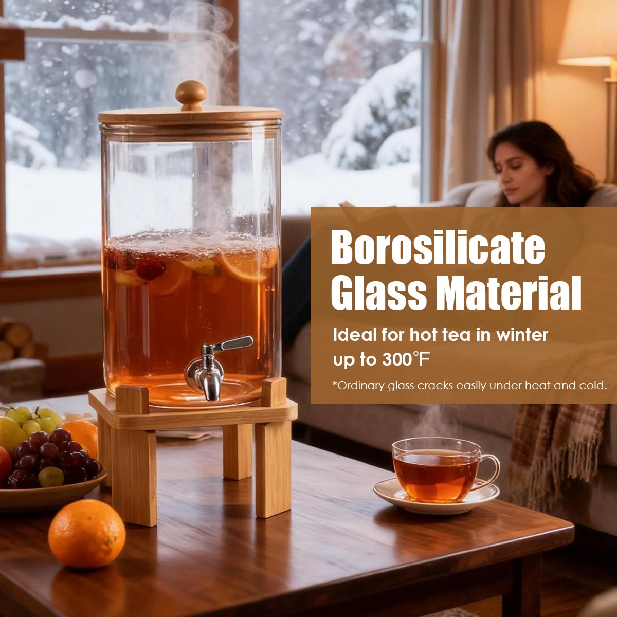 2.3 Gallon Glass Beverage Dispenser with Spigot M796575