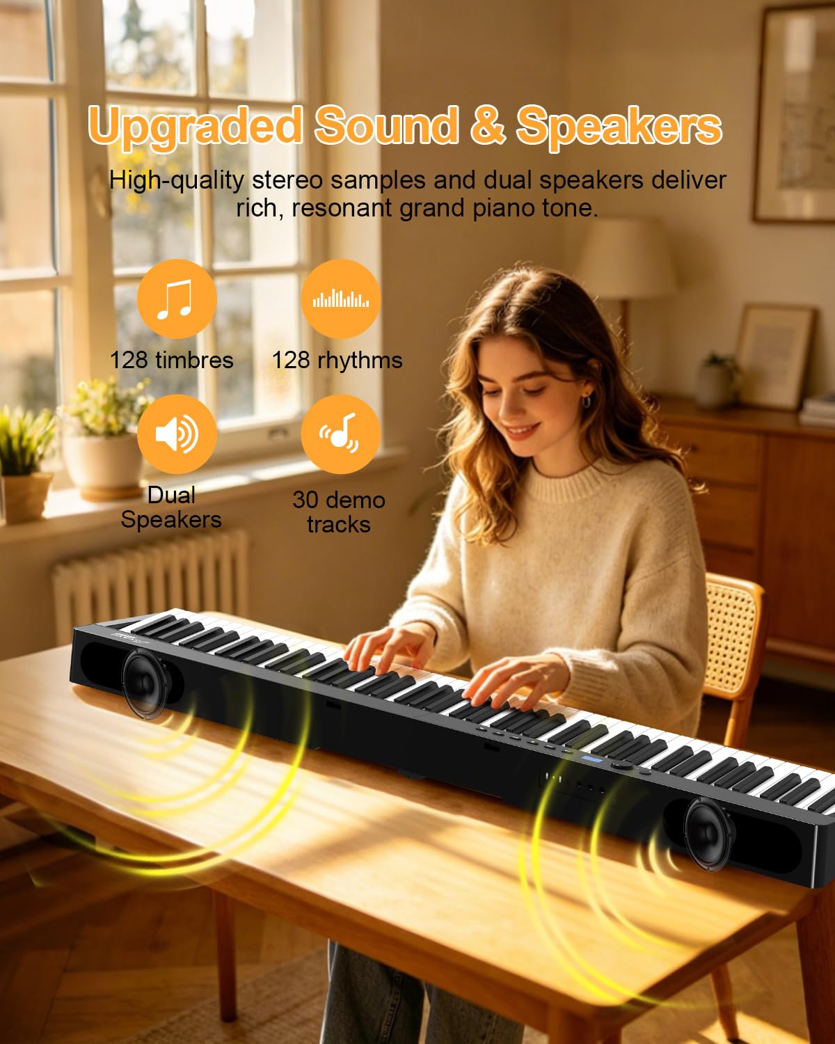 88 Key Weighted Folding Digital Piano with Gig Bag and Sustain Pedal N5104