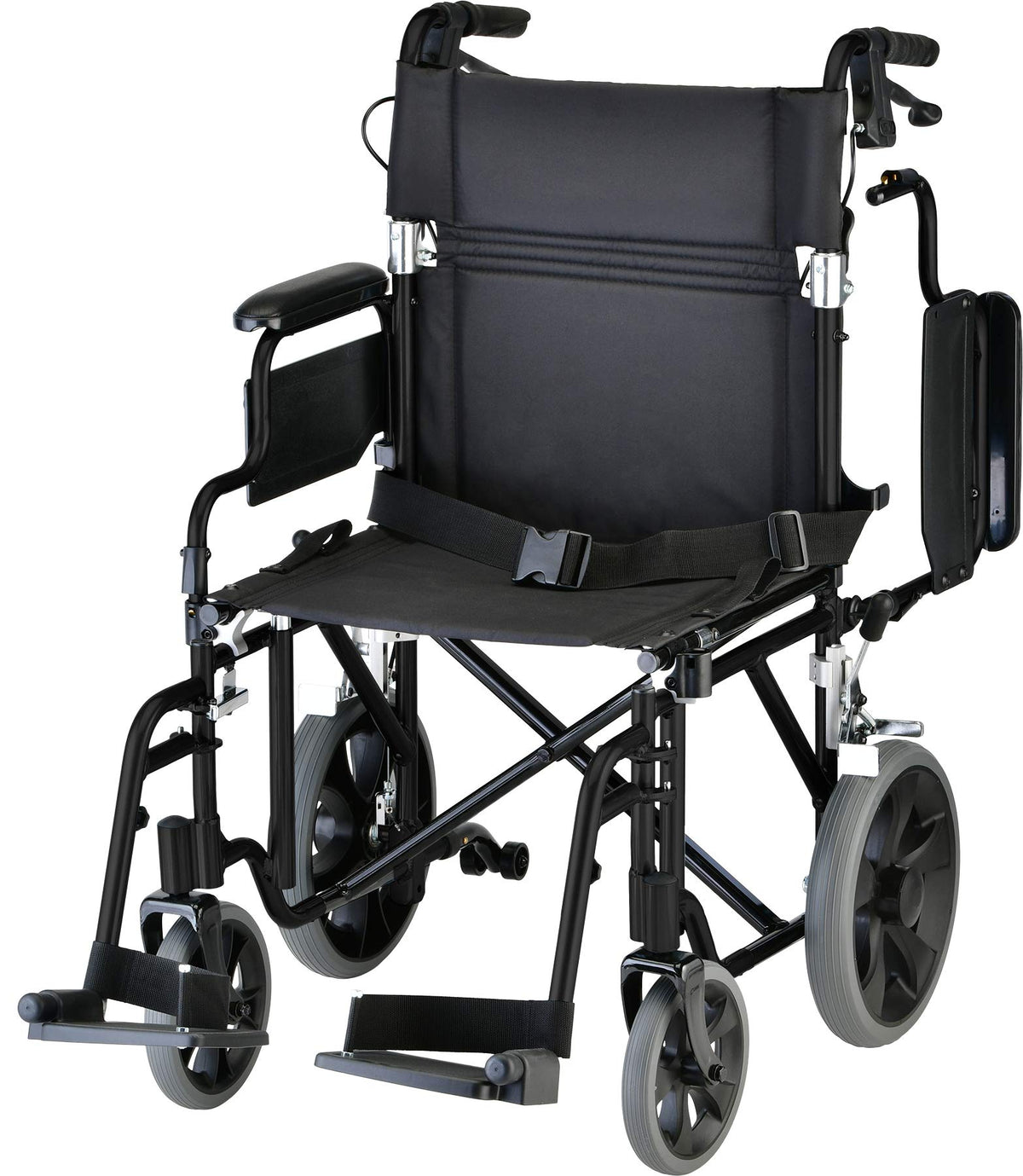 Lightweight Transport Chair with Locking Hand Brakes, Black Y782428