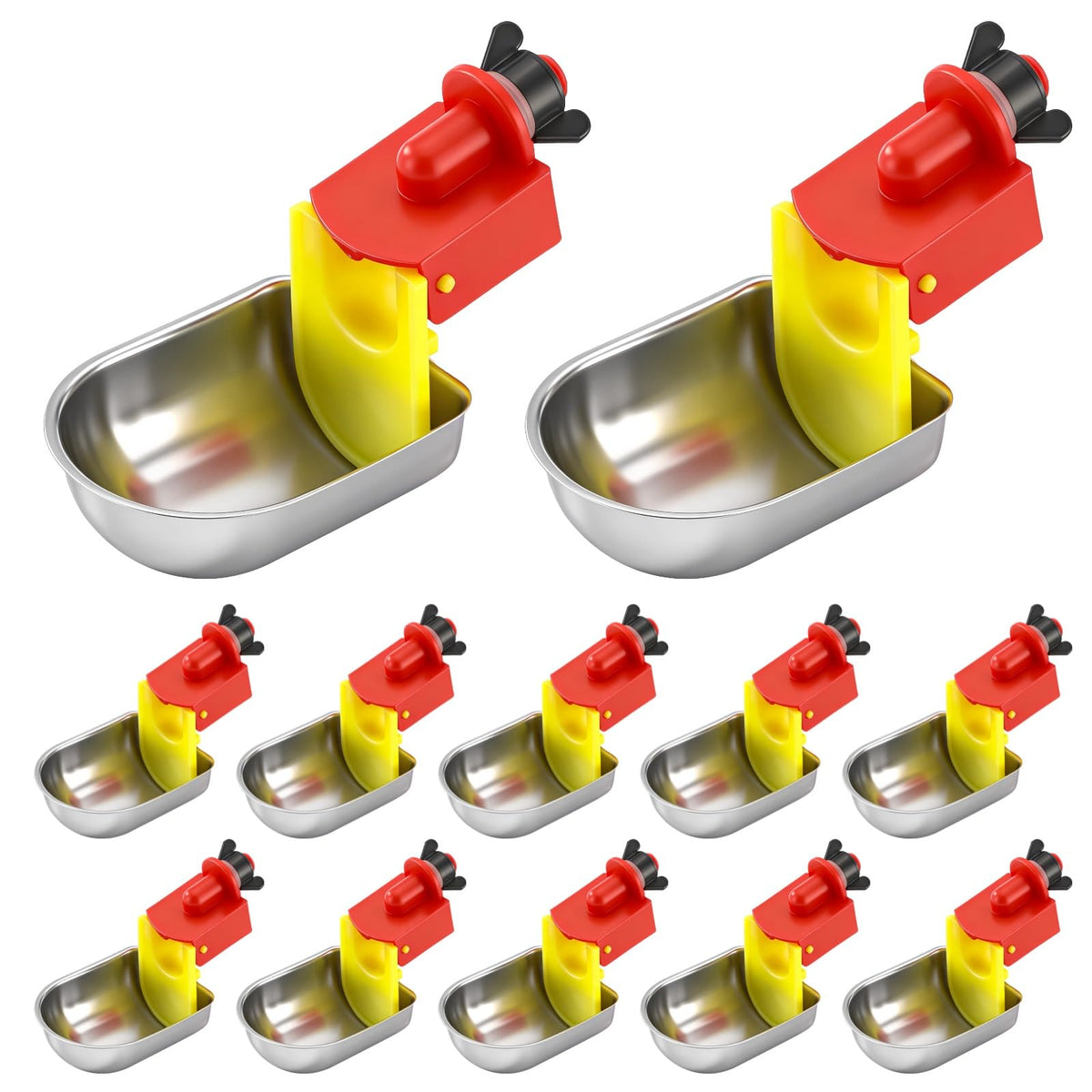 12 Pcs Stainless Self-Filling Chicken Water Cups F356949