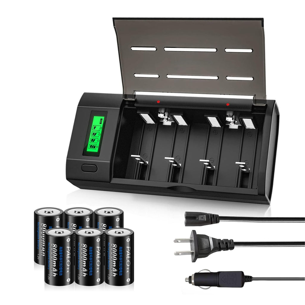 6 Pack Rechargeable D Batteries with Charger G798510