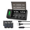 6 Pack Rechargeable D Batteries with Charger G798510