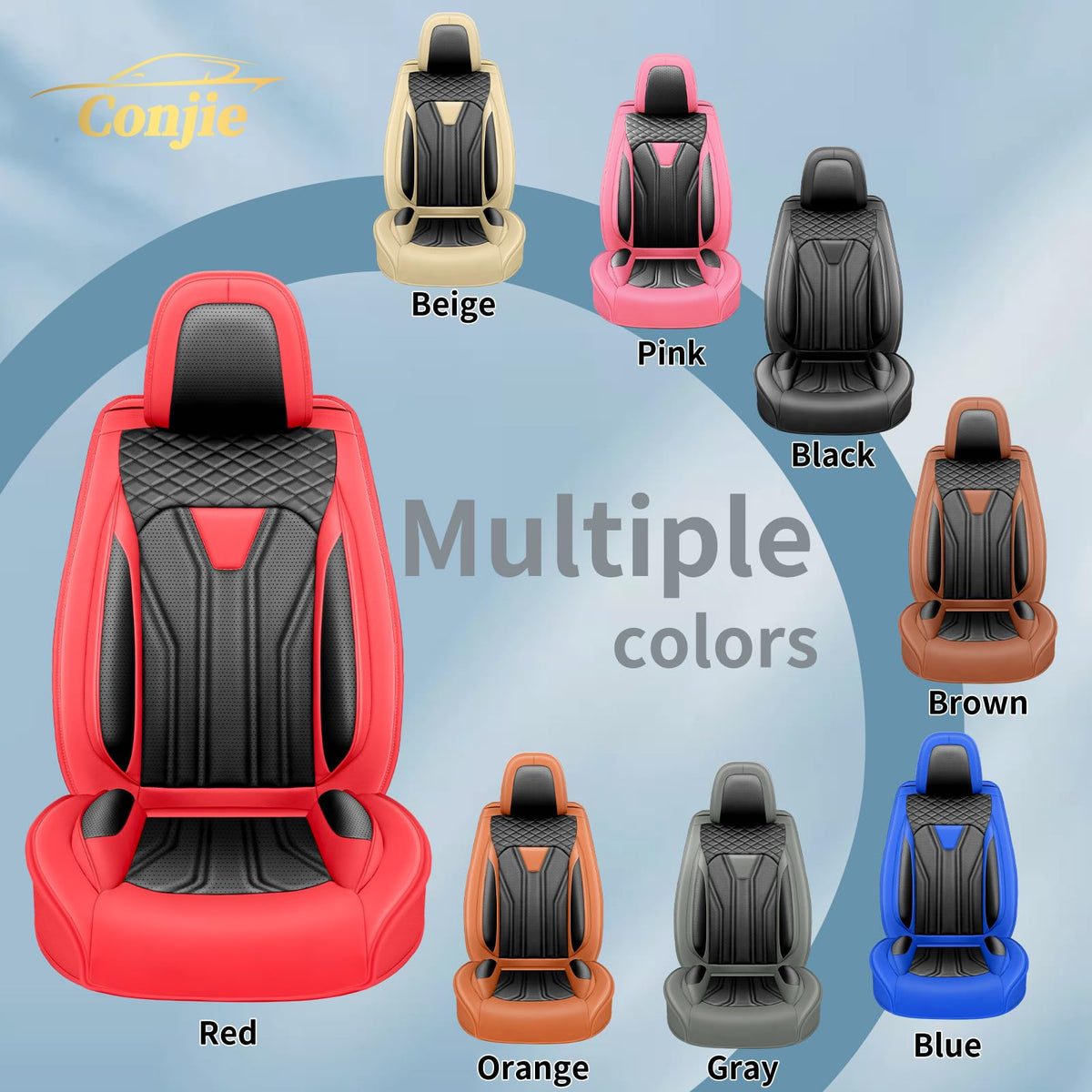 Red & Black Car Seat Covers C51851