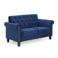 Navy Velvet 2-Seater Loveseat Sofa V527096