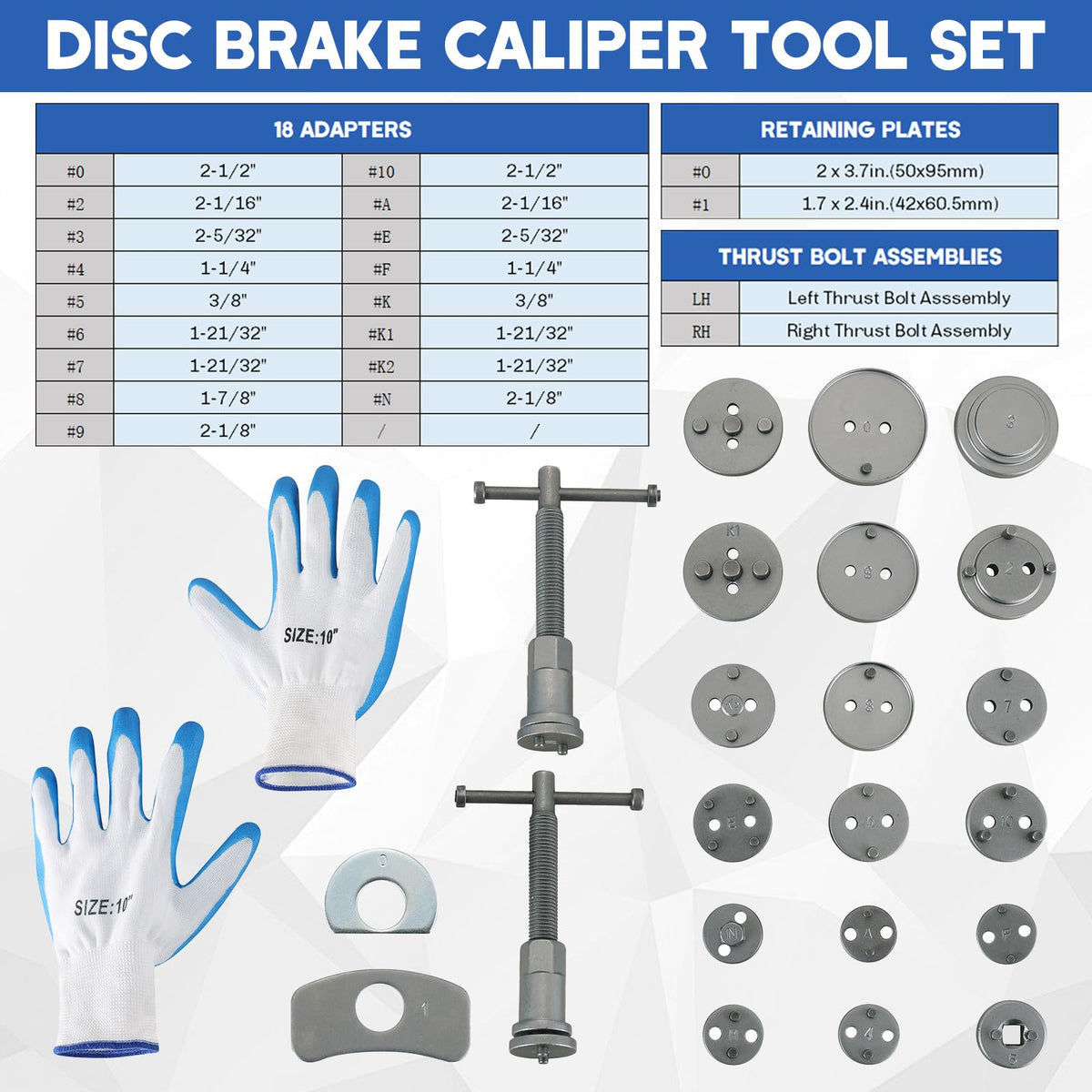 Heavy-Duty Disc Brake Caliper Tool Kit 24pcs B111271