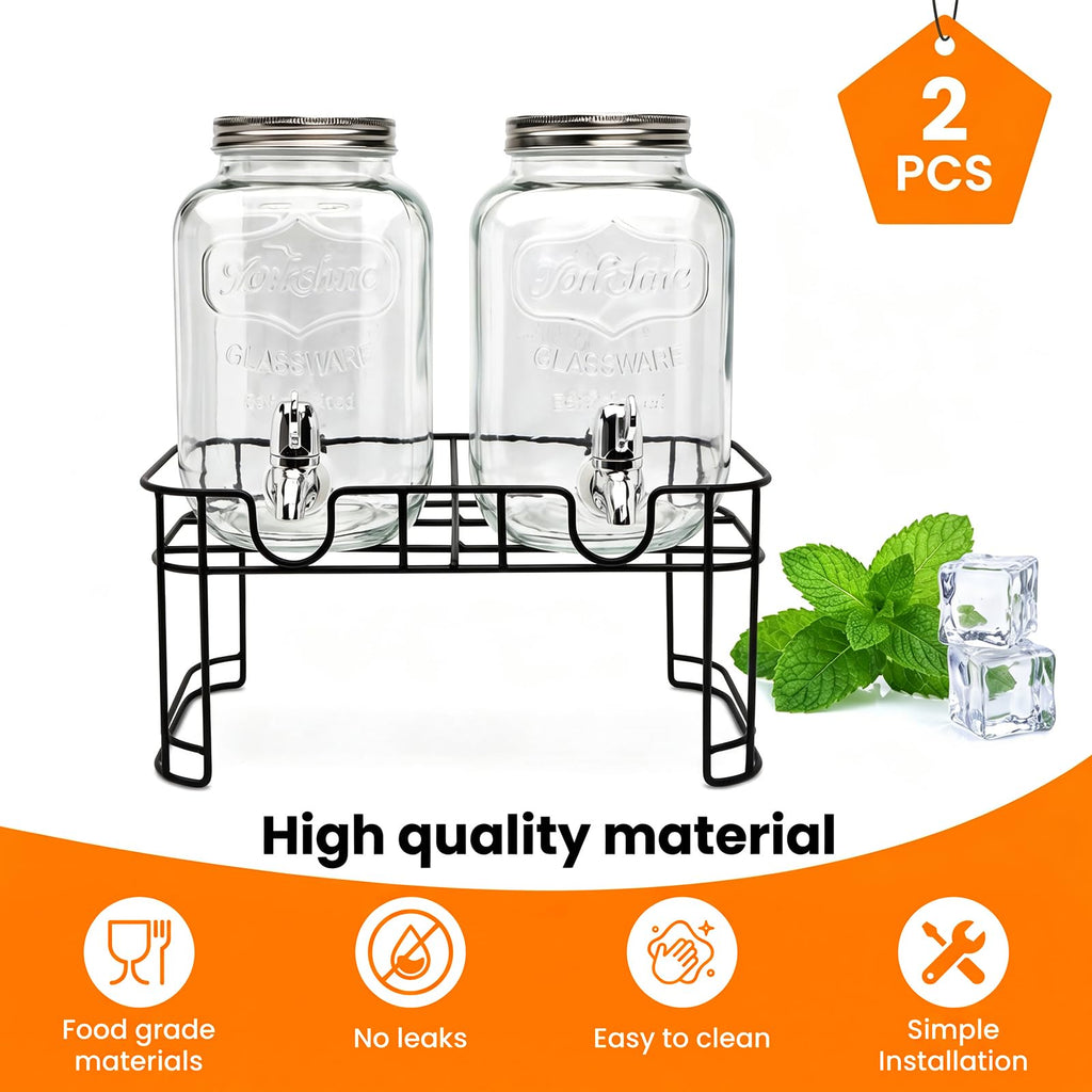 1-Gallon Beverage Dispenser 2 Pack with Stand K975591