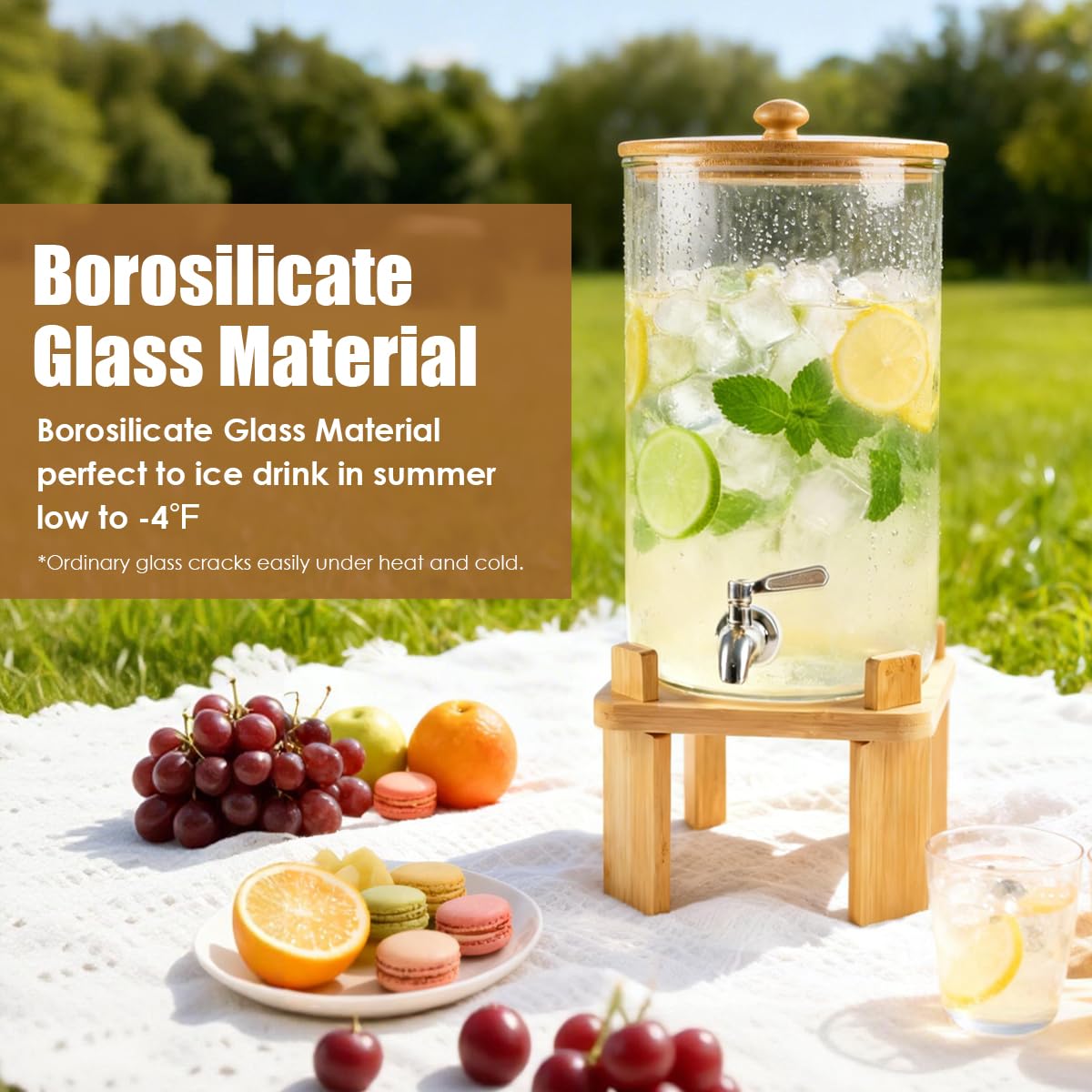 2.3 Gallon Glass Beverage Dispenser with Spigot M796575