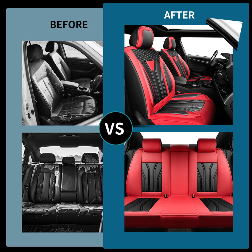 Red & Black Car Seat Covers C51851