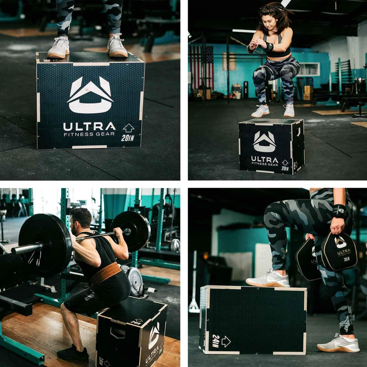 Wooden Plyo Box, 16/14/12 Anti-Slip F4132