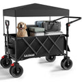 Collapsible Wagon with 300lbs Capacity, 150L Heavy Duty Utility Cart, Black X9308