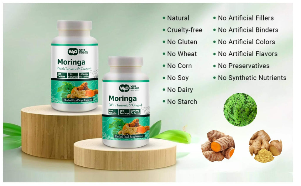 Moringa Tablets with Turmeric and Ginger, 300 Pills, 1000 Mg I2203