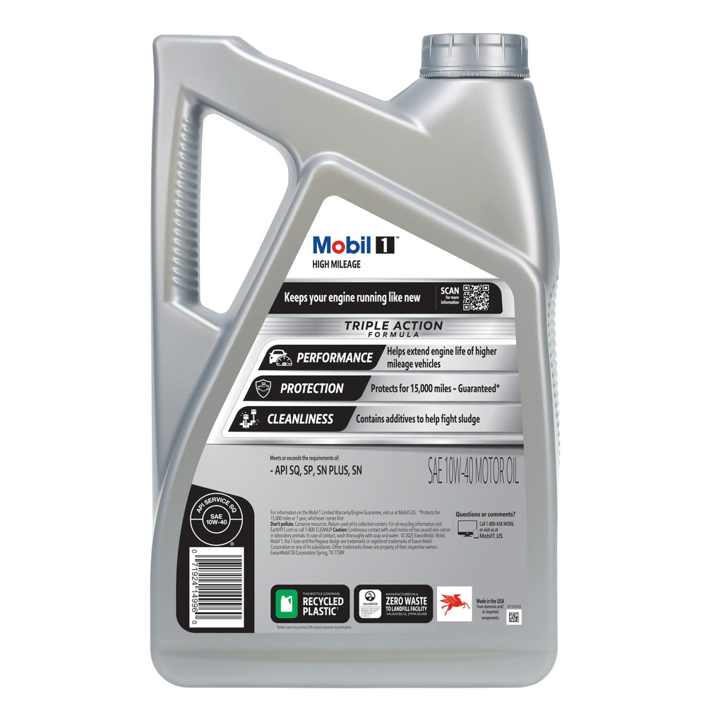High Mileage Full Synthetic 10W-40 Motor Oil 5 Quart M335