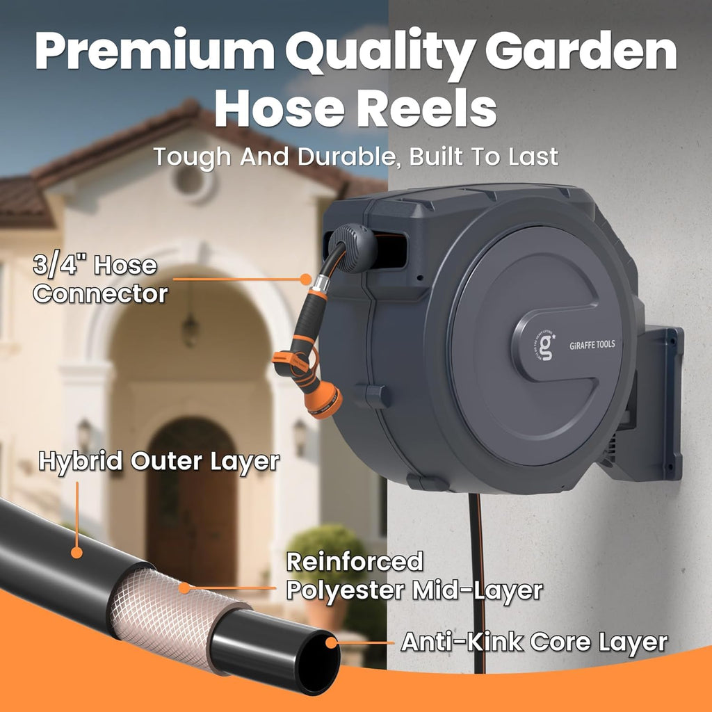 Retractable Garden Hose Reel 1/2" 100FT W659
