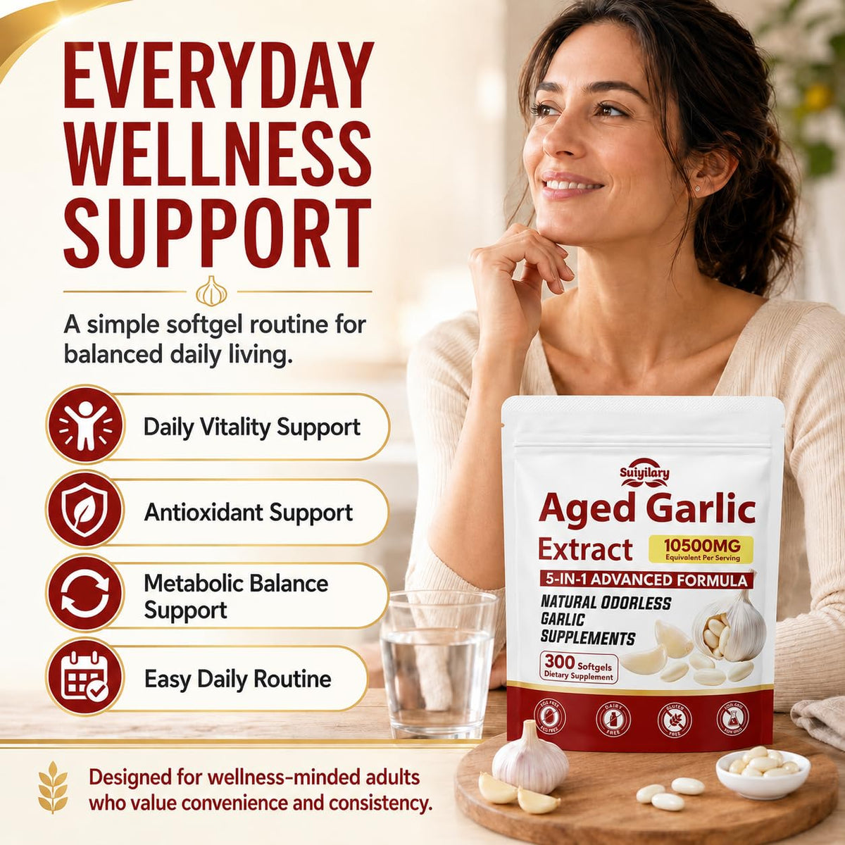 Aged Garlic Extract Supplements, 300 Softgels W382