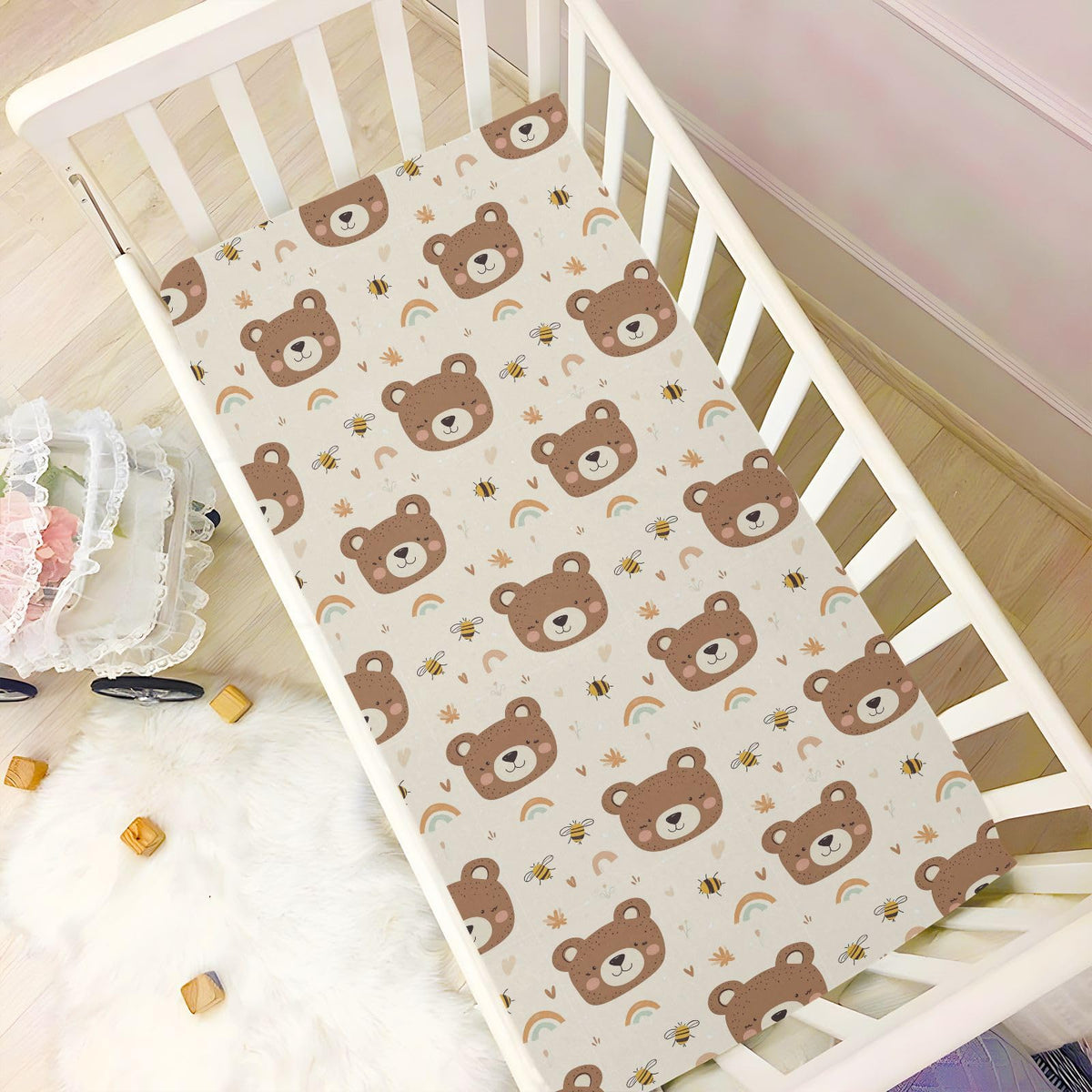 Soft Breathable Microfiber Fitted Crib Sheet K3205