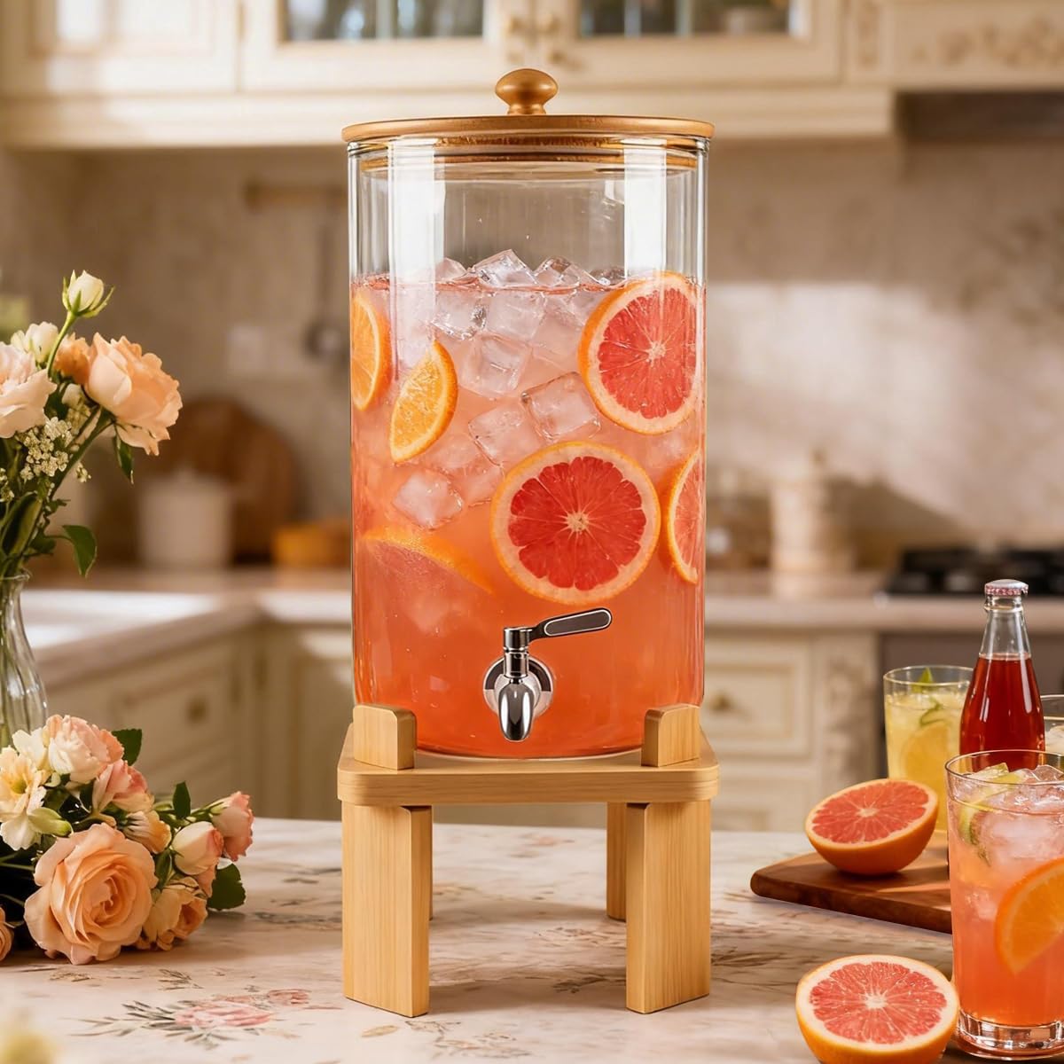 2.3 Gallon Glass Beverage Dispenser with Spigot M796575