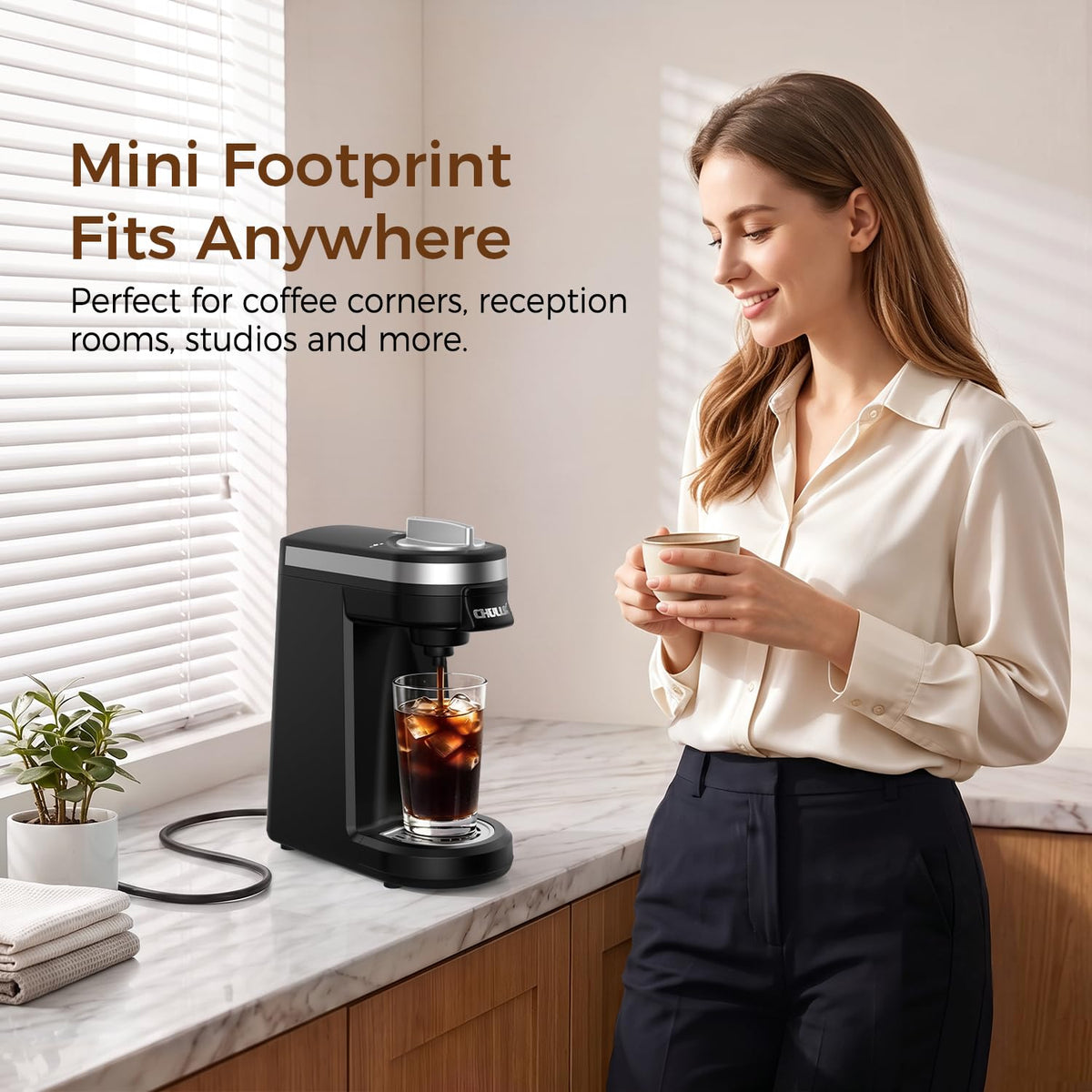 Single Serve Coffee Maker Black F381
