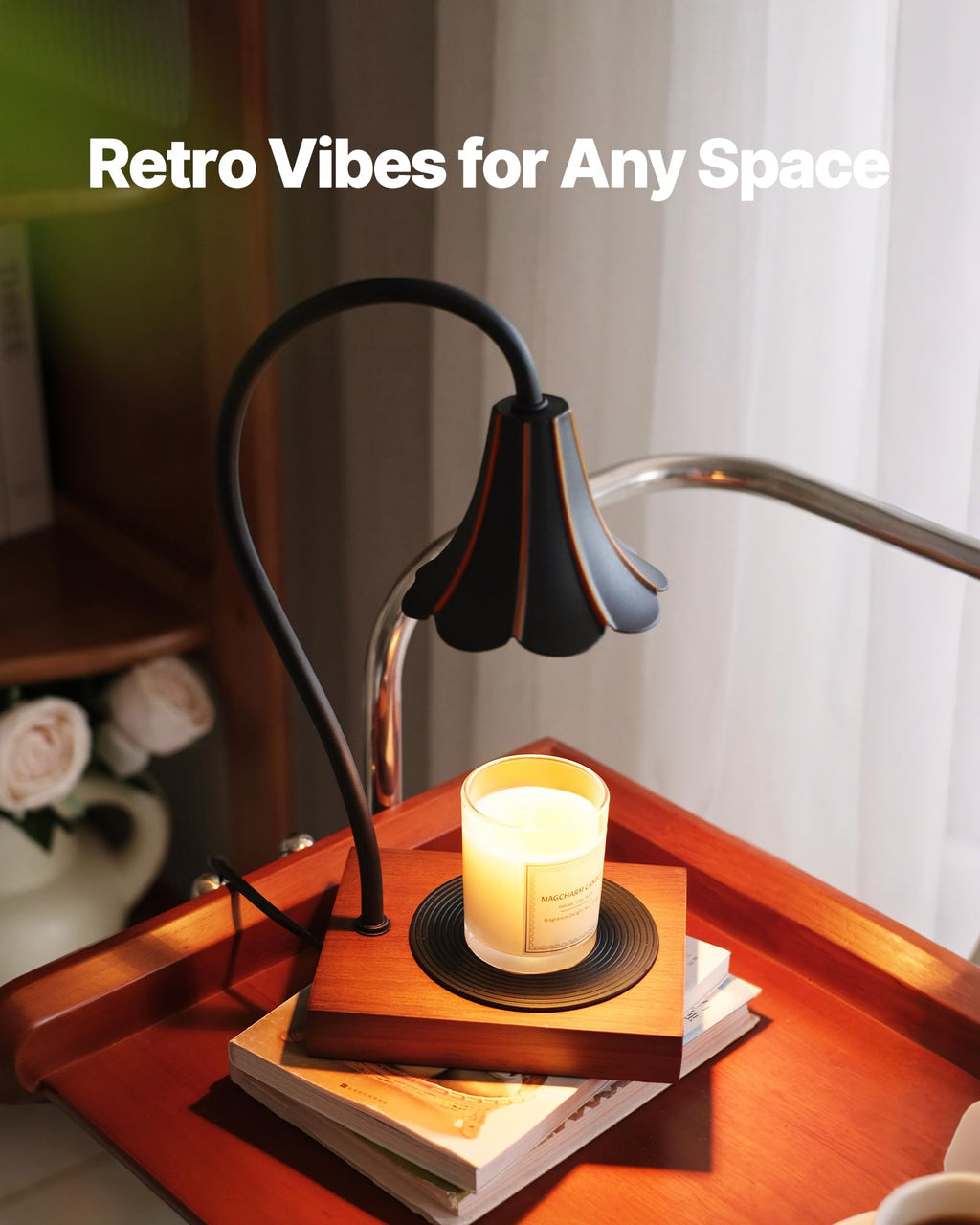Black Candle Warmer Lamp with Timer & Stepless Dimmable M863312