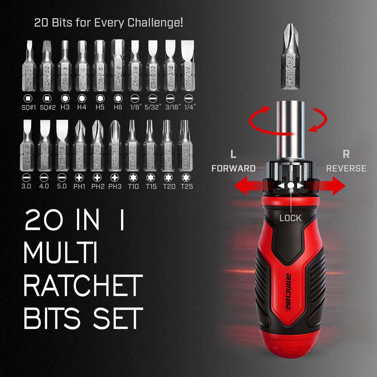 53-Piece Socket Ratchet Wrench Set with Ratcheting Screwdriver S561