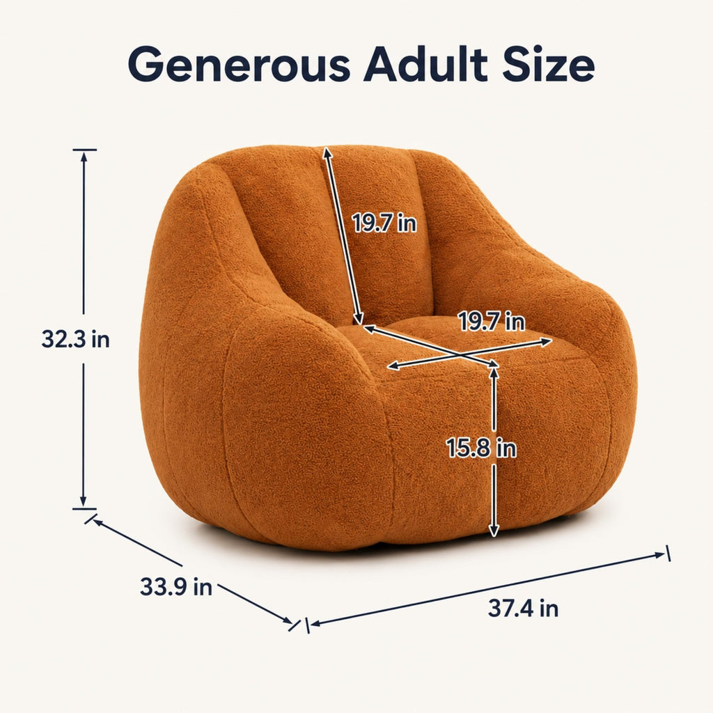 Yellow Memory Foam Bean Bag Chair Z132013