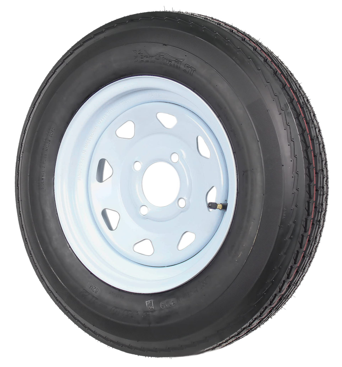 2-Pack Trailer Tire Rim Assembly 5.30-12 4 Lug White S19830
