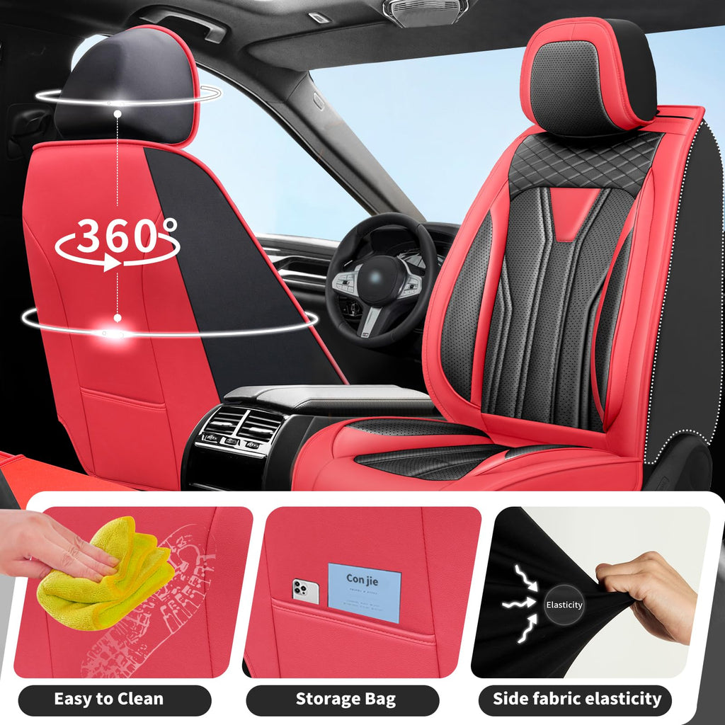 Red & Black Car Seat Covers C51851