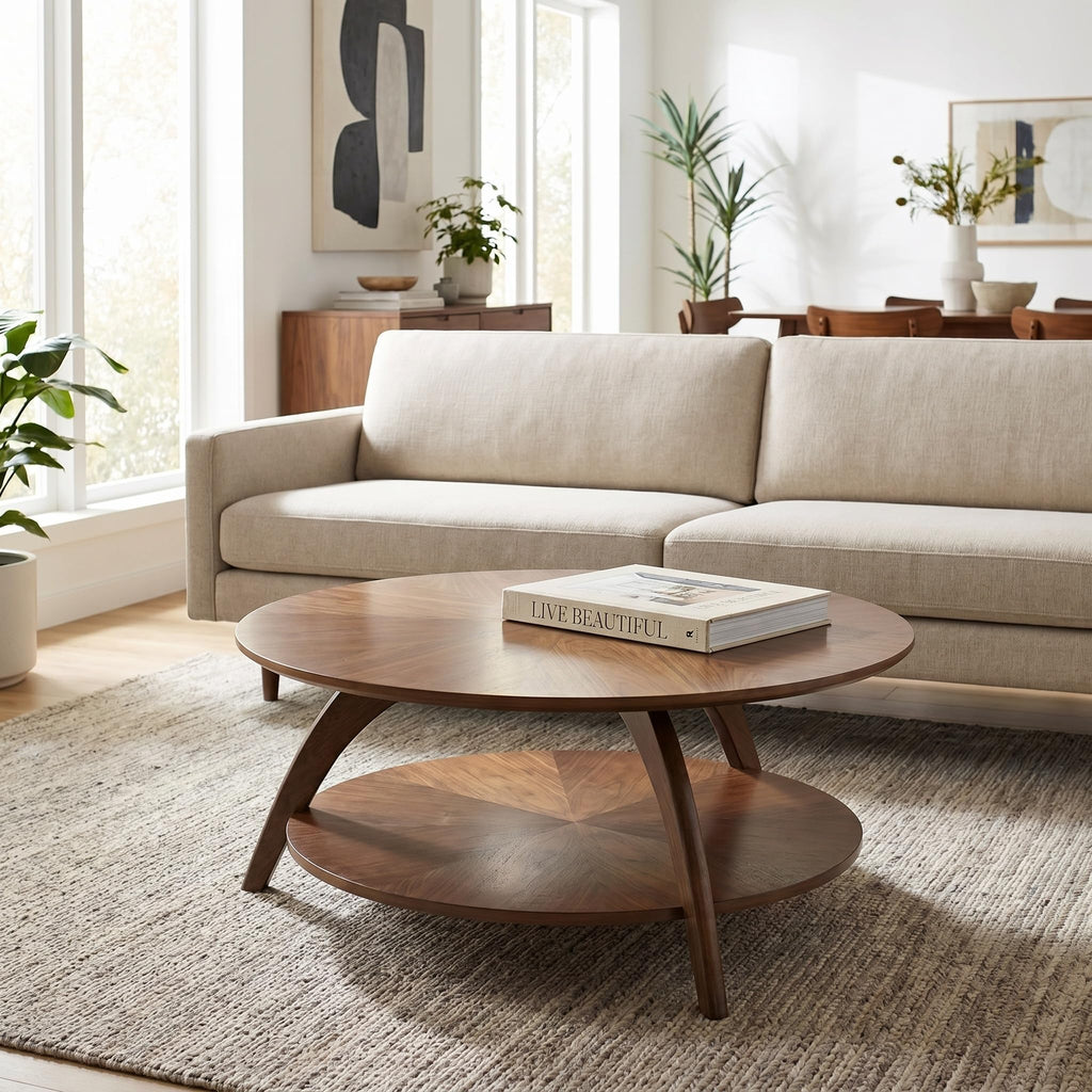 Round Wood Coffee Table Q49130