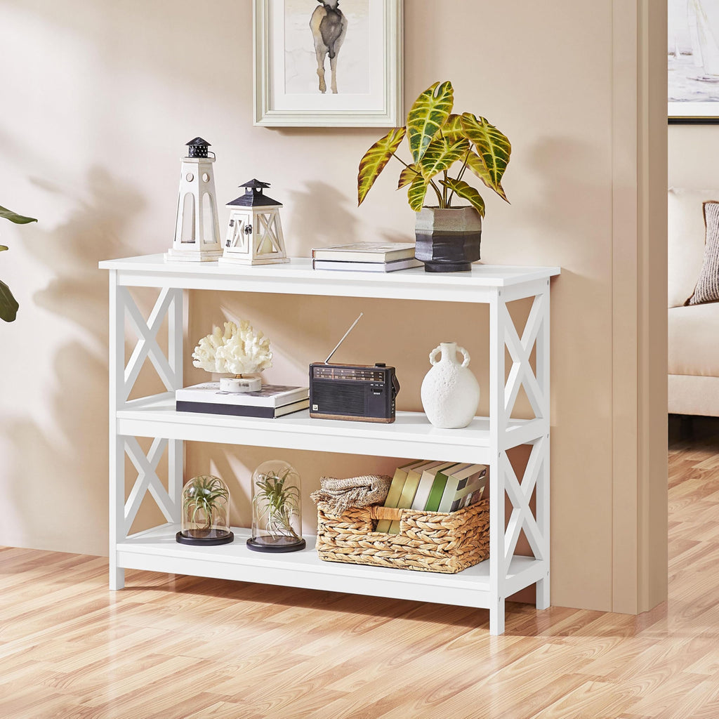 White 3-Tier Console Table M746