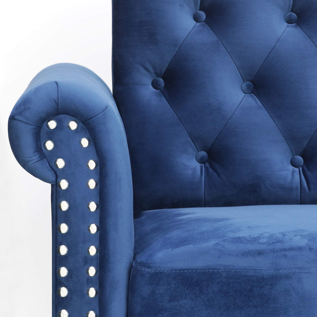 Navy Velvet 2-Seater Loveseat Sofa V527096