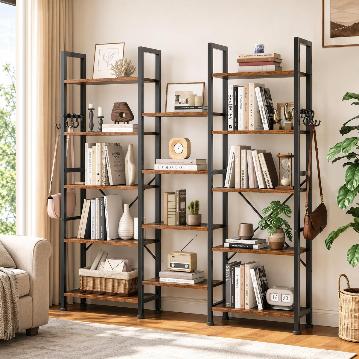 5 Tier Bookshelf with 14 Display Shelves W1575