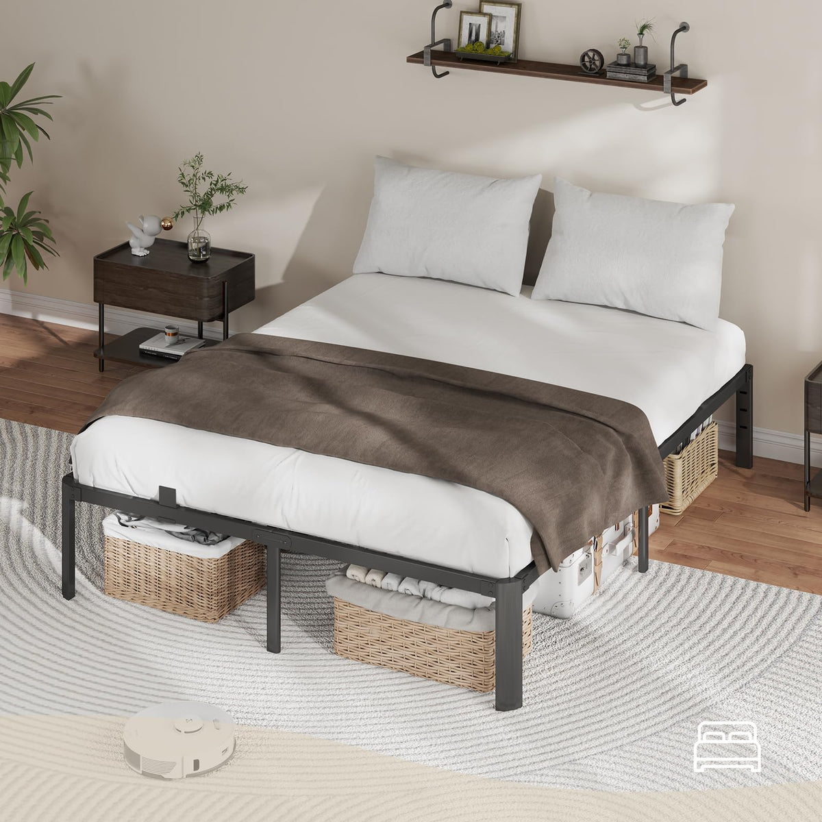 King Size 18 Inch Heavy Duty Platform Bed Frame H446358