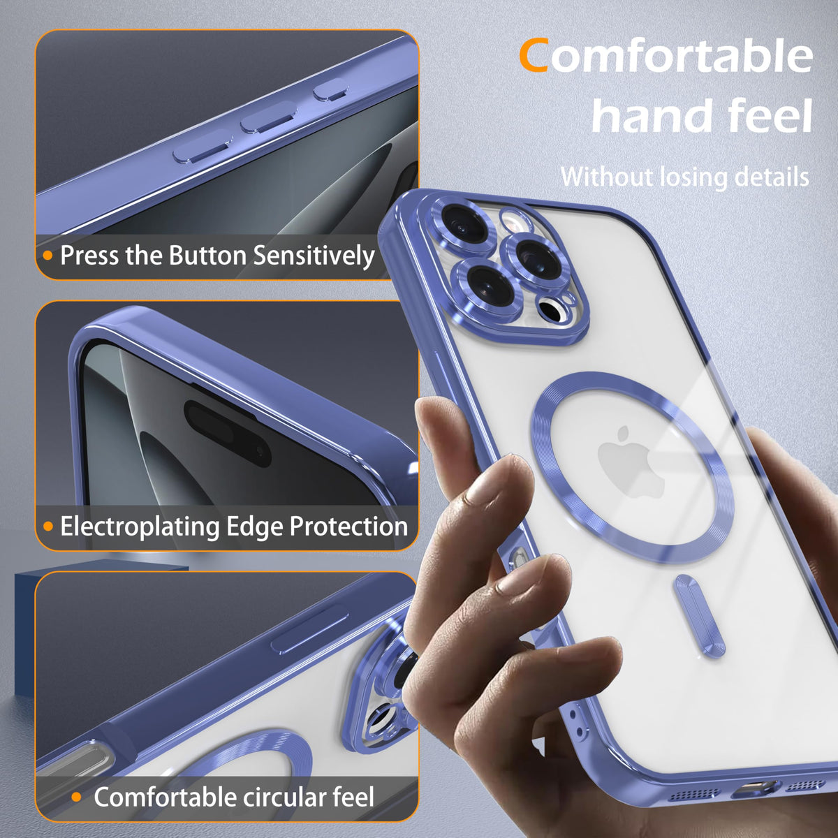 Magnetic Clear Case for iPhone 13 Pro Max with Camera Lens Protection D28585