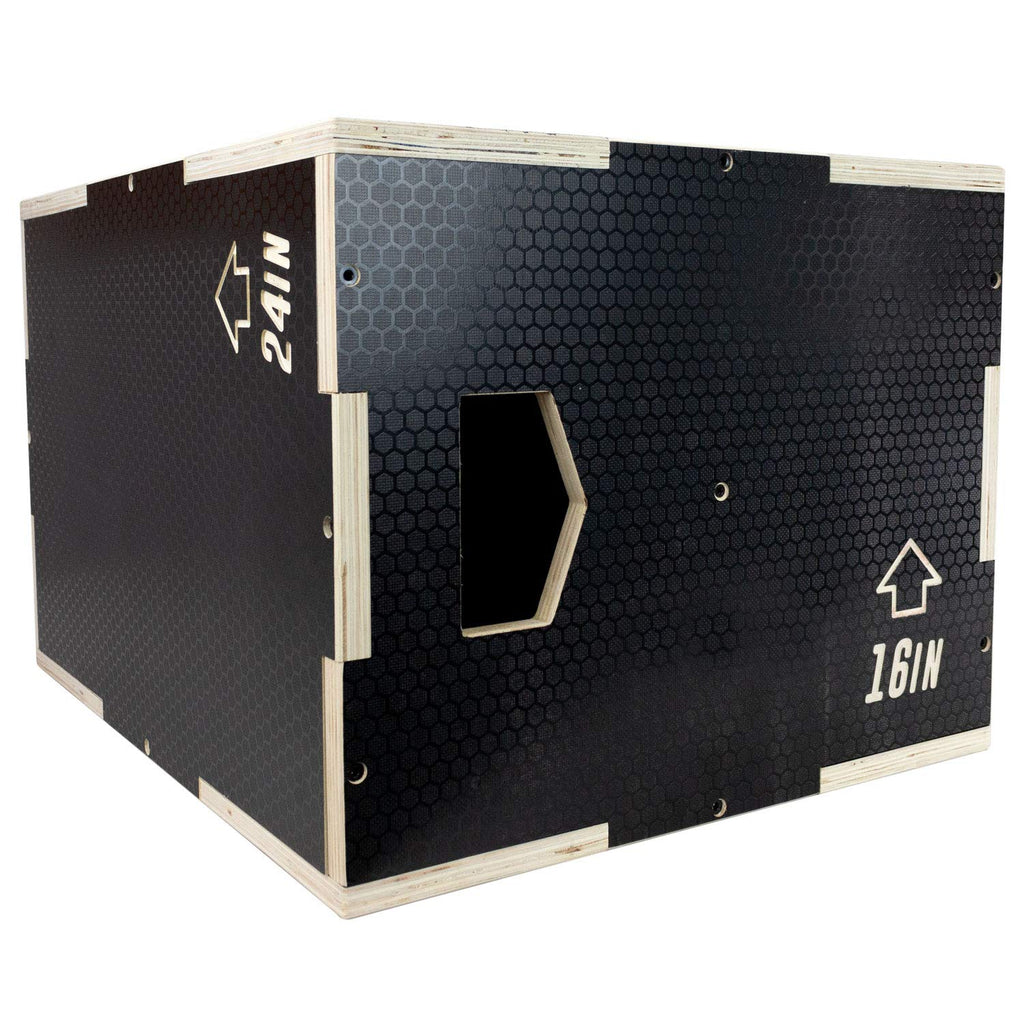 Wooden Plyo Box, 16/14/12 Anti-Slip F4132