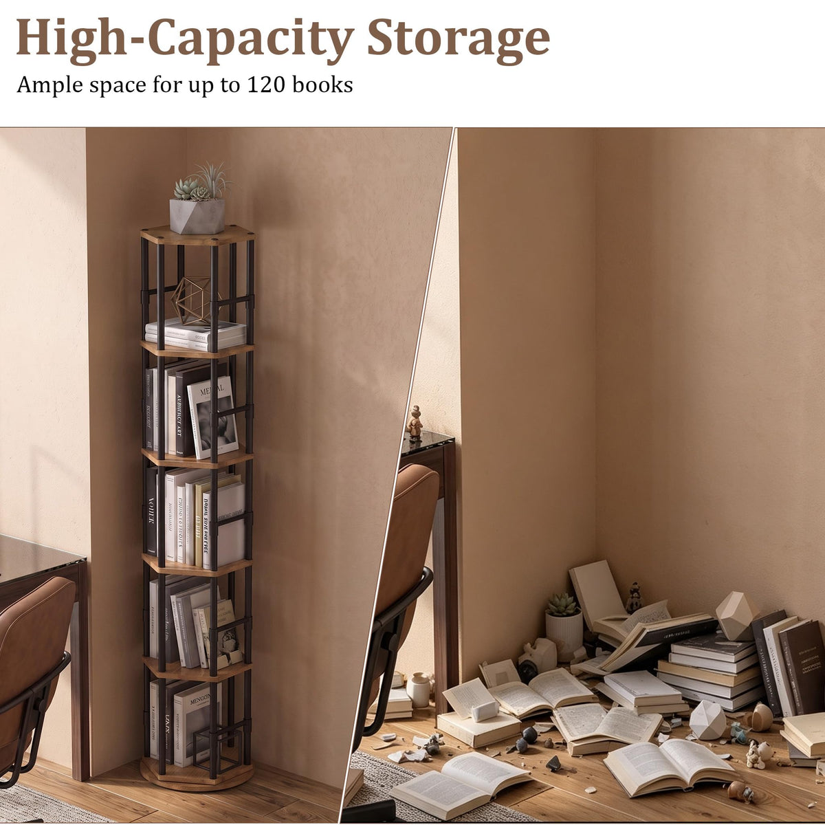 5-Tier Rotating Bookshelf Tower P71197