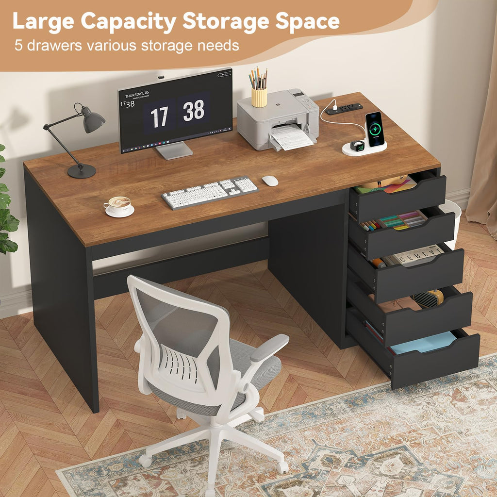 47 Inch Computer Desk with 5 Drawers X87630