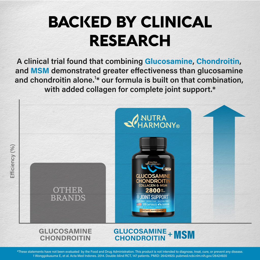 Glucosamine Chondroitin MSM Collagen 2800 mg 120 Caps I9040