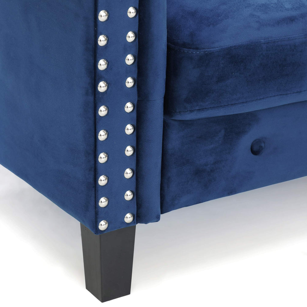 Navy Velvet 2-Seater Loveseat Sofa V527096