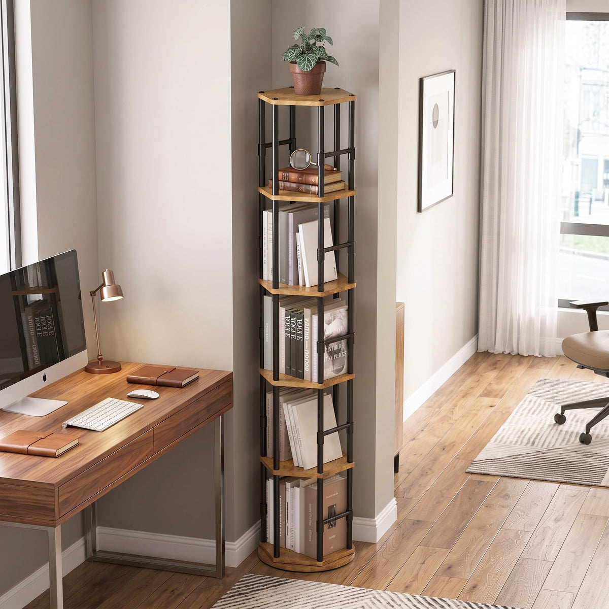 5-Tier Rotating Bookshelf Tower P71197