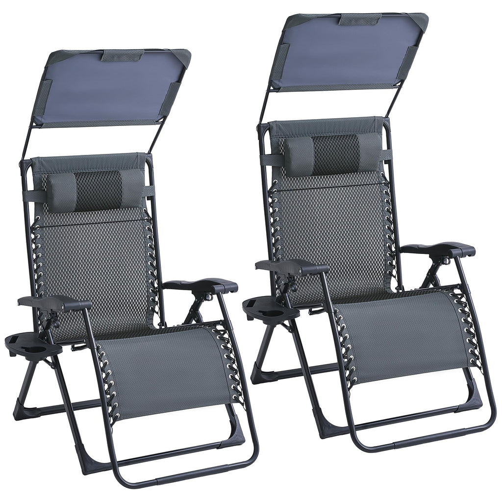 2 Pack Zero Gravity Chairs with Canopy A637410