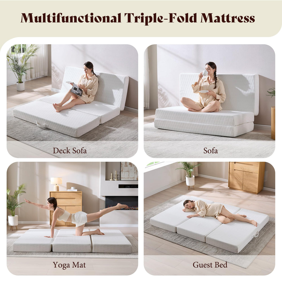 6" Full Tri-Fold Memory Foam Mattress D1671
