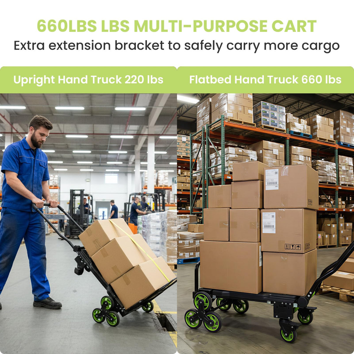 3 in 1 Convertible Folding Hand Truck with Brakes U45153