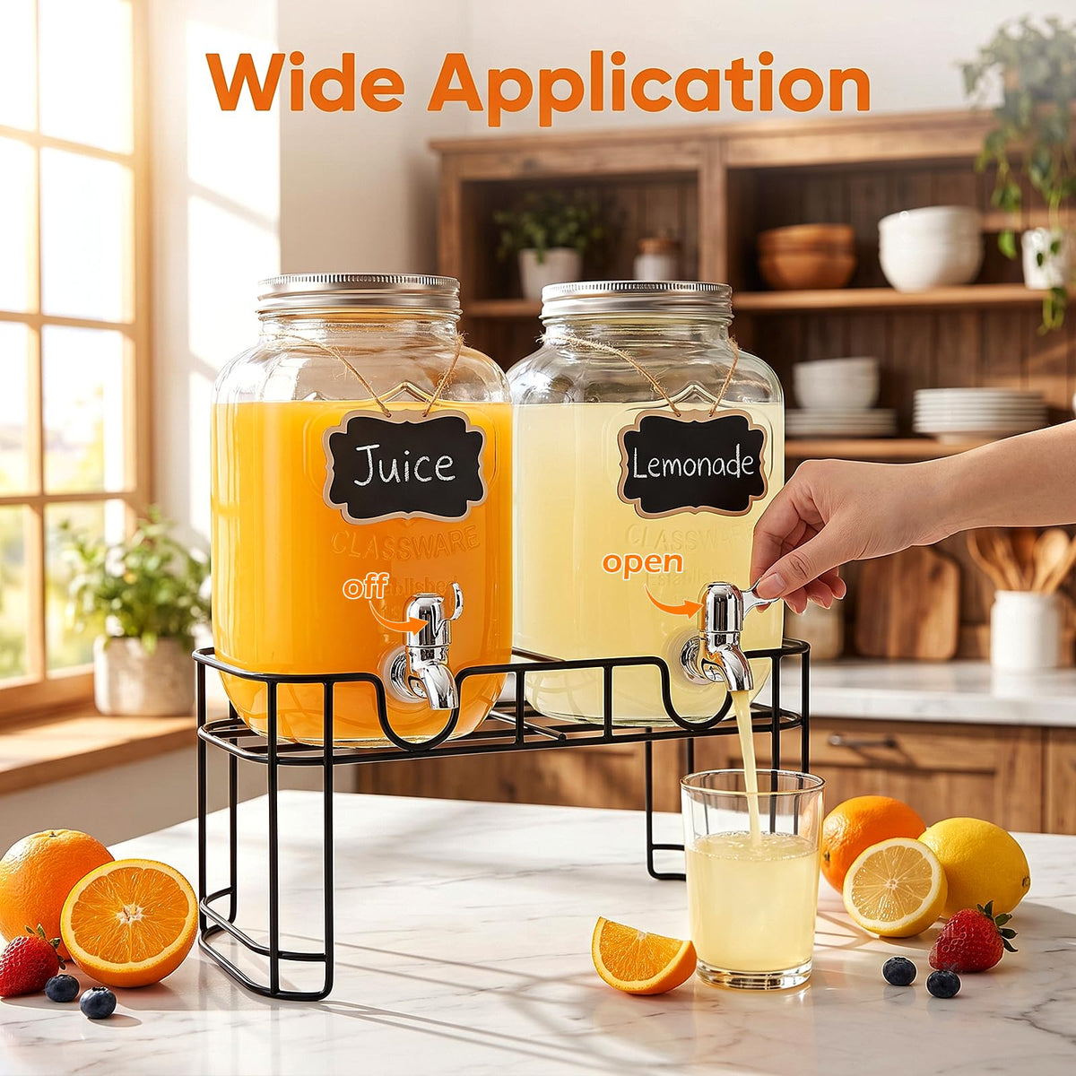 1-Gallon Beverage Dispenser 2 Pack with Stand K975591