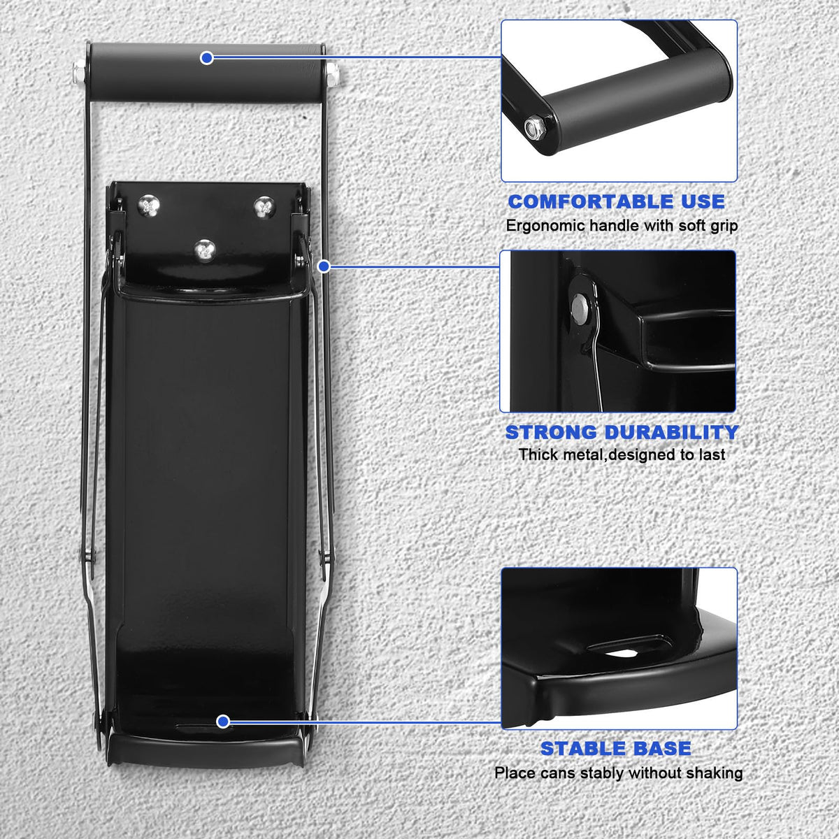 Stainless Steel Wall Mounted Can Crusher with Bottle Opener O15548