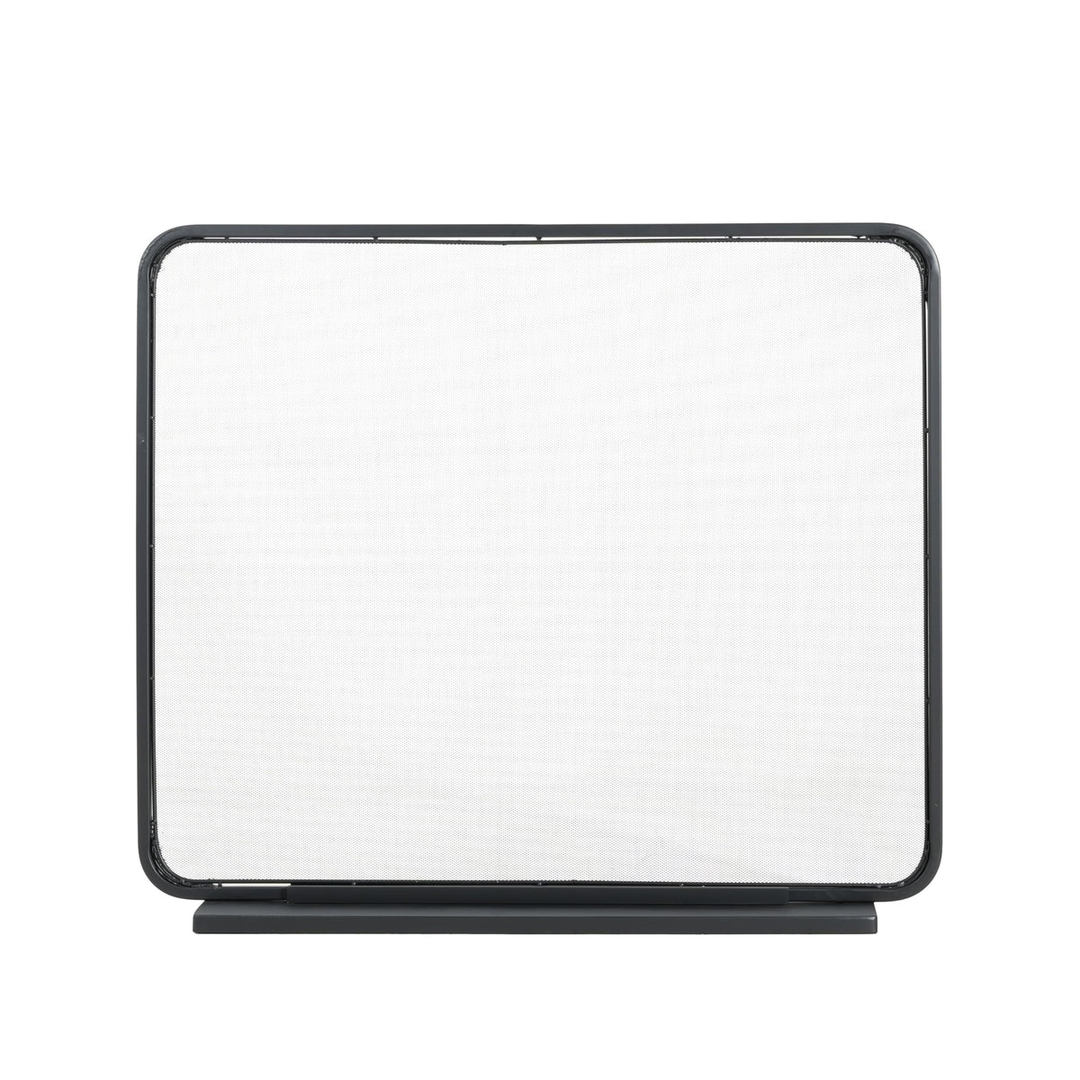 Black Iron Fireplace Screen with Decorative Mesh B752152