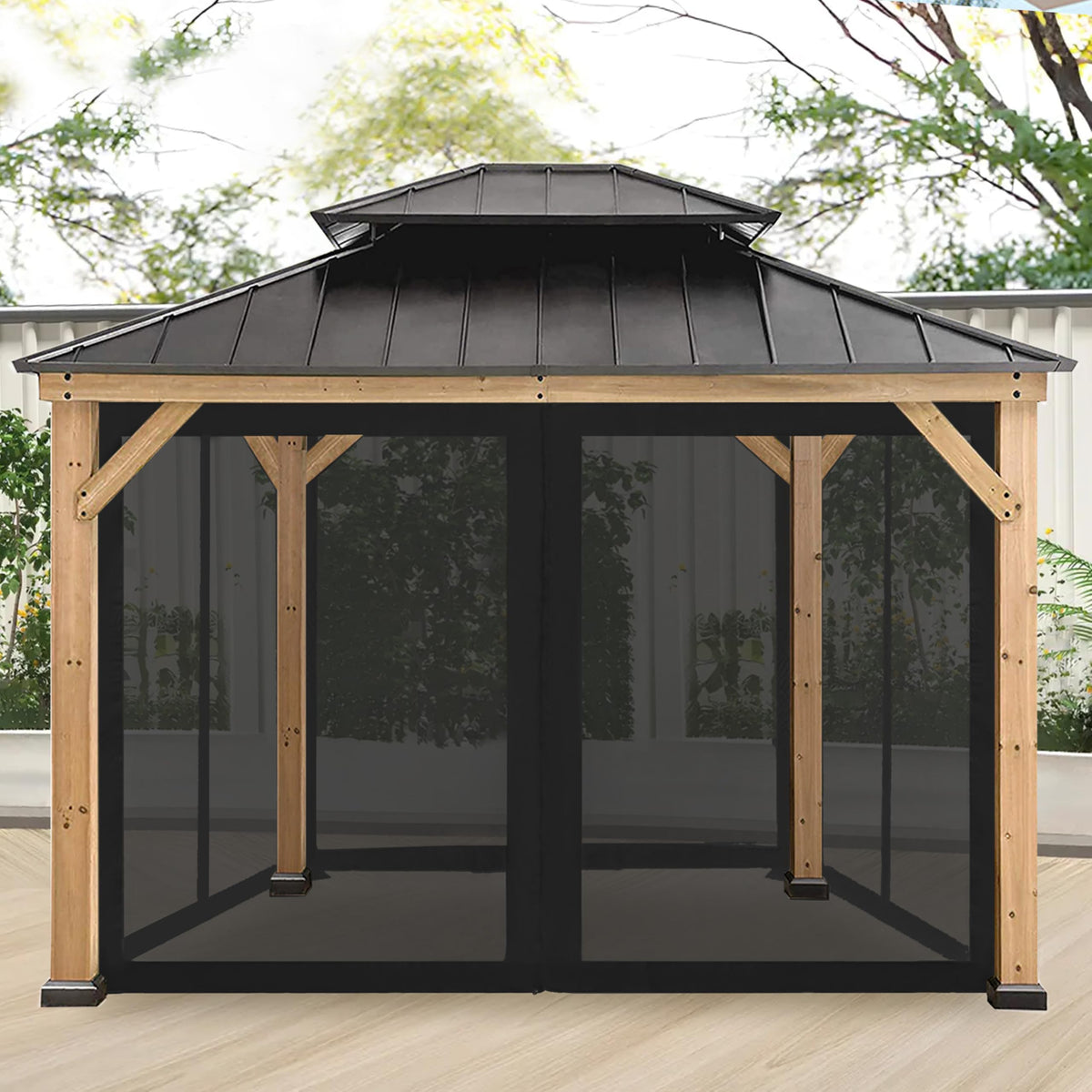 10' x 10' Gazebo Canopy Mosquito Netting Sidewalls I67686